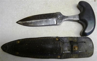 Lot 239 - A Steel Push Dagger, the blade indistinctly stamped ...WARRANTED, with polished horn T shape...