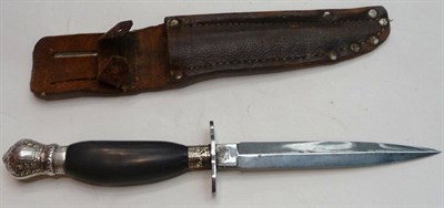 Lot 244 - A Late Victorian Knife by J Nowill & Sons, Sheffield, the 15.5cm double edge steel blade with...