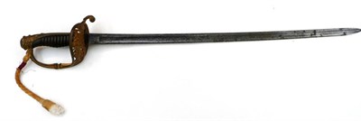 Lot 250 - A 19th Century Naval Sword, possibly German or American, with plain 64cm single edge fullered steel