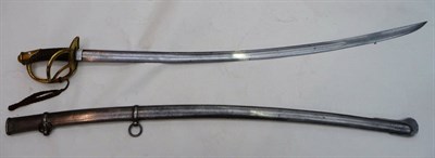 Lot 256 - A US 1840 Heavy Cavalry Sabre, of German manufacture, with 91cm single edge curved fullered...