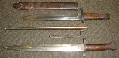 Lot 263 - A British Pattern 1888 MkI, Type 2 "Lee-Metford" Bayonet, the steel scabbard with unusual recurving