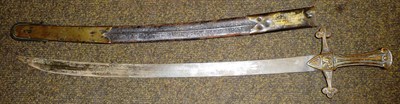 Lot 270 - A Victorian Bandsman's Sword, with 54.5cm single edge steel blade, brass cruciform hilt, one langet