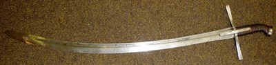 Lot 282 - A 19th Century Hungarian Sabre, with 74cm single edge curved fullered steel blade, the hilt...