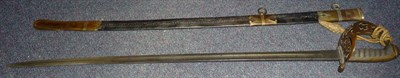 Lot 302 - A Victorian 1857 Pattern Royal Engineers Officer's Sword, the 82cm single edge fullered steel blade