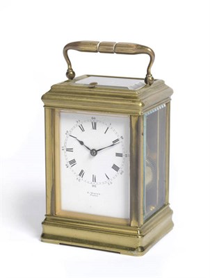 Lot 1266 - A Gilt Brass Striking and Repeating Carriage Clock, retailed by E.White, Paris, circa 1890, the...