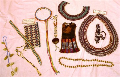 Lot 358 - A Collection of Masai and Lubo Beadwork, including collars, necklaces, waistbelts, and two...