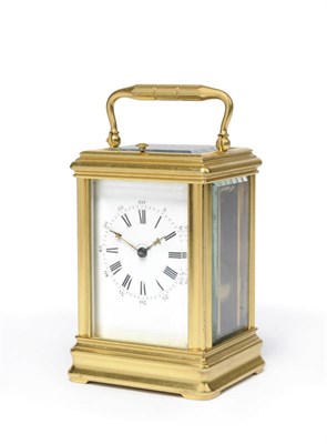 Lot 1268 - A Rare Small Gilt Brass Grande Sonnerie Carriage Clock, signed Drocourt, No.27470, circa 1880,...