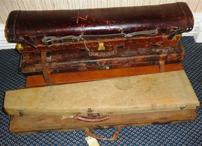 Lot 396 - A Pre-War German Leather Shotgun Case by Jos. Zoller, Dortmund, of oblong form, each end with...