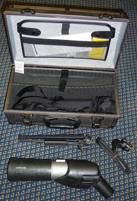 Lot 397 - A Vanguard SF-531T Spotting Scope, with folding tripod, rain cover and fitted carrying case...