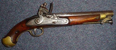 Lot 438 - An Early 19th Century New Land Pattern Flintlock Pistol, the 22.5cm (9inch) steel barrel with Board