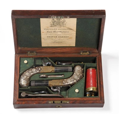 Lot 439 - A Pair of Early 19th Century Percussion Cap Pocket Pistols by Peacock of London, each with 5cm...