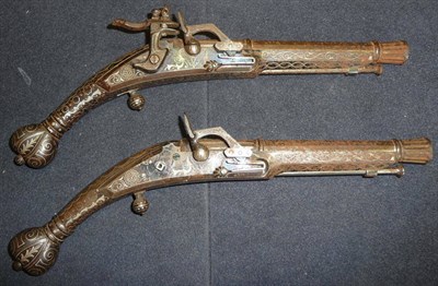 Lot 440 - A Pair of 28 Bore All Steel Snaphaunce Belt Pistols in 17th Century Scottish Style, possibly...