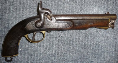 Lot 448 - A 19th Century East India Company Lancer's Pistol, with 20cm steel barrel, the lock plate...