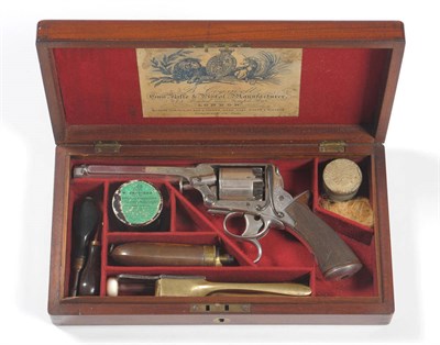 Lot 467 - A Tranter's 3rd Model 54 Bore Five Shot Percussion Cap Double Trigger Revolver, retailed by B...