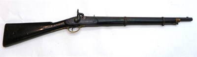 Lot 482 - A Victorian Tower Percussion Cap Two Band Carbine, the 63cm steel barrel with military...