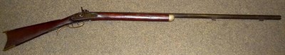 Lot 487 - A 19th Century American Percussion Cap Rifle, with 100cm octagonal steel blade, stained wood...