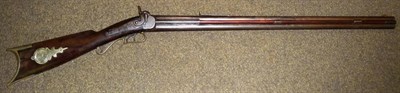 Lot 488 - A 19th Century American Over and Under Double Barrel Percussion Cap Long Gun, the 73cm steel...