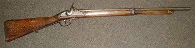 Lot 489 - A 19th Century Percussion Cap Carbine, with 68.5cm steel barrel octagonal at the breech, the...