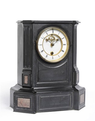 Lot 1281 - A Black Slate Mantel Clock with Long Duration, signed Achille Brocot, No.4486, circa 1870, the flat