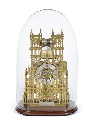 Lot 1282 - A Good Westminster Cathedral Chiming Skeleton Clock, signed Maugham, Beverley, circa 1885,...