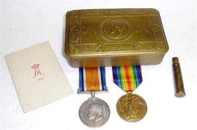 Lot 3 - A First World War Pair, awarded to M-33652 PTE.C.S.SAMPEY. A.S.C., comprising British War Medal and