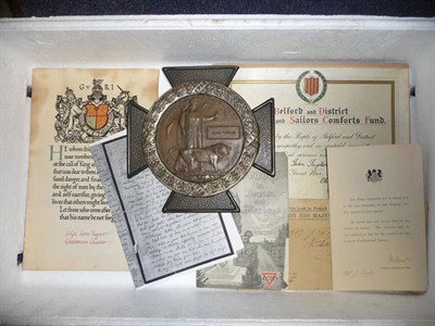 Lot 6 - A First World War Memorial Plaque, to JOHN TAYLOR (Lance Corporal) of the Coldstream Guards,...