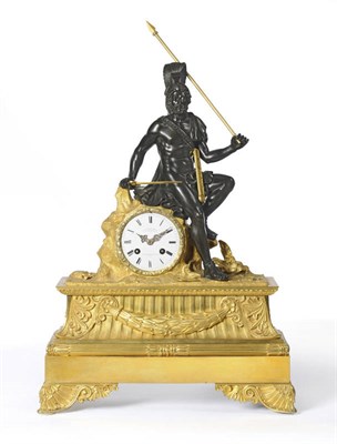 Lot 1285 - A French Ormolu and Bronze Striking Mantel Clock, retailed by C.Detouche, Fseur De L'Empereur,...