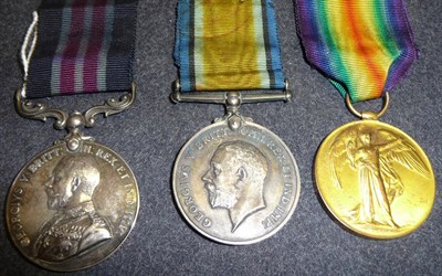 Lot 26 - A First World War Gallantry Group of Three Medals, awarded to 15-1622 PTE R.PAWSON,...