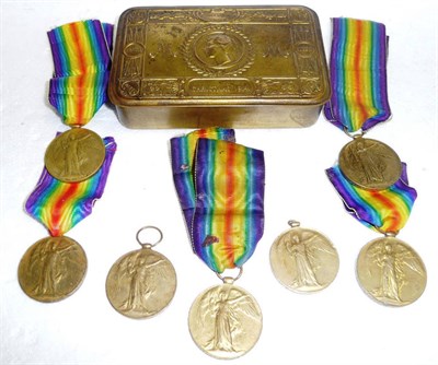 Lot 34 - Seven Victory Medals, to:- 101056 DVR.J.DOYLE. R.A.; 84100 GNR.J.BURNETT. R.A.; 41248 PTE.H.KILNER.