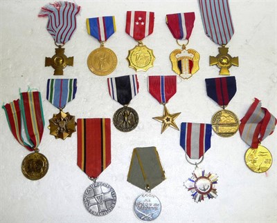 Lot 37 - A Collection of Fourteen Foreign Medals, including two Croix du Combattant medals, three for...