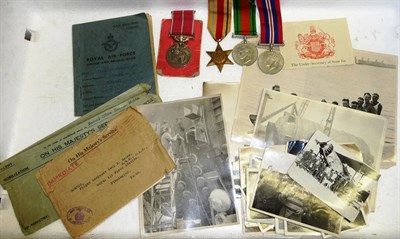 Lot 41 - A Second World War RAF Group of Four Medals, awarded to 508310 Flight Sergeant Jack K Raine,...