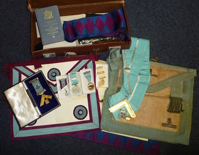 Lot 44 - A Quantity of Masonic Regalia to the Lodge of Prudence No.2069, Leeds, including a 9 carat gold and