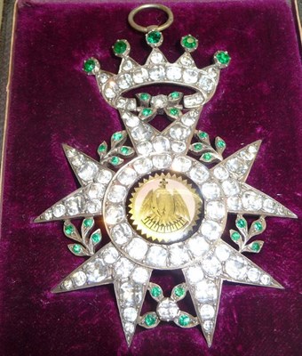 Lot 48 - A 19th Century Masonic Rose Croix 18th Degree Paste Set Gilt Metal Collar Jewel, as a ten...