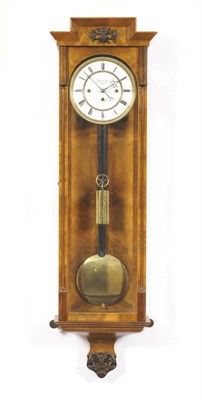 Lot 1288 - A Vienna Quarter Striking Wall Clock, Reingruber in Wien, the nicely figured burr walnut case...