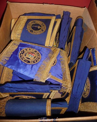 Lot 52 - A Large Quantity of Masonic Regalia, including aprons, sashes, cuffs, robes, booklets and ephemera