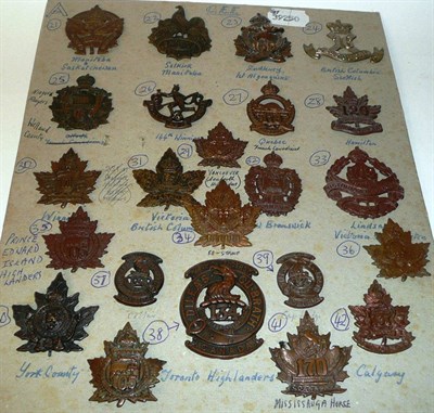 Lot 56 - Twenty Three Canadian Expeditionary Forces Badges:- Babin's reference E-32;E-108;E-159; E-16;...