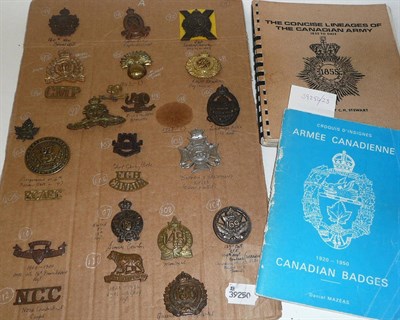 Lot 57 - Twenty Four Canadian Expeditionary Forces Badges, including cap, collar and shoulder titles, on...