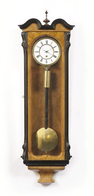 Lot 1289 - A "Vienna" Month Going Wall Timepiece, circa 1890, the walnut veneered and ebonised case with a...