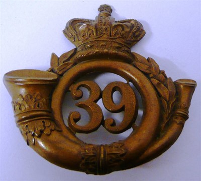 Lot 66 - A Brass Glengarry Badge to 39th Rifle Volunteers,  West Yorkshire.