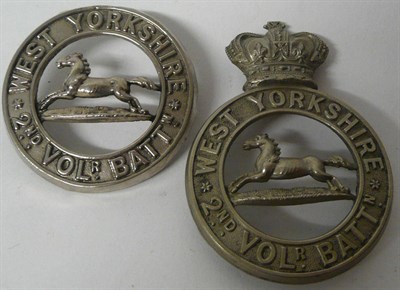 Lot 67 - A White Metal Glengarry Badge to the 2nd Volunteer Battalion, West Yorkshire Regiment, and a...