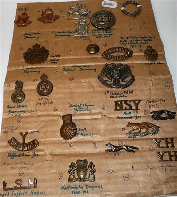 Lot 77 - A Collection of Approximately Ninety Various Army Shoulder Titles, Collar and Cap Badges, including