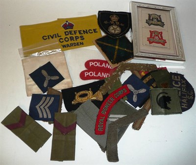 Lot 78 - Home Front Militaria, including a carded collection belonging to Miss Barbara James, of WVS badges