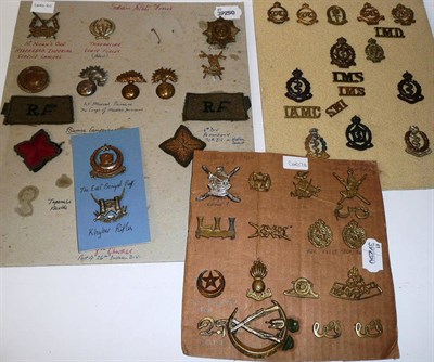 Lot 90 - A Collection of Seventy Four Indian Military Badges, including thirteen Ghurka cap badges, fourteen