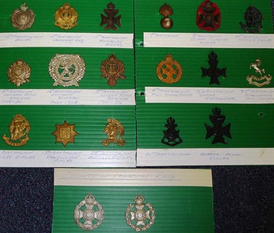 Lot 94 - A Collection of Approximately Ninety Military Cap Badges and Shoulder Titles, in brass, bimetal and