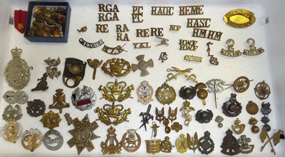 Lot 96 - A Collection of Approximately Eighty Military Cap Badges, shoulder titles and rank badges.
