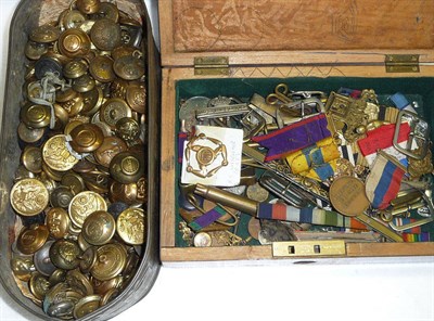 Lot 97 - A Large Collection of Brass and White Metal Buttons, mainly Military including Sikhs, 15th Ludhiana