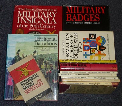 Lot 106 - Twelve Military Reference Books, on military cap badges and insignia