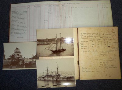 Lot 112 - A Ship's Account Book for Eight Voyages taken by SS Bordvick:- Voyage 1 -...