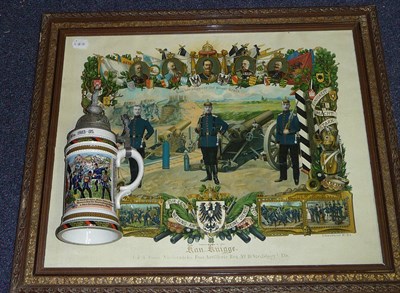 Lot 114 - An Imperial German Porcelain Beerstein, to the 9th Wurtt.Inftr.Regt. No 127.Ulm. 1903-05,...