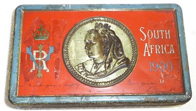 Lot 124 - A Queen Victoria's Boer War Christmas Tin, South Africa 1900, with chocolate contents